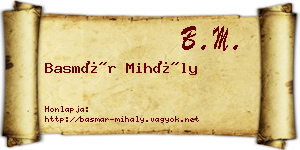 Basmár Mihály névjegykártya